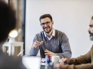 businessman discussing ideas on a briefing at meeting room.